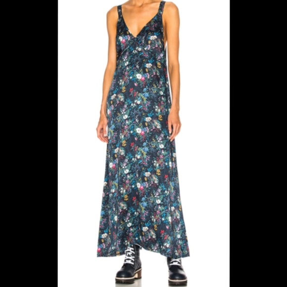 R 13 Dresses & Skirts - SOLD! R 13 long silk maxi floral boho grunge slip dress Medium Made in USA